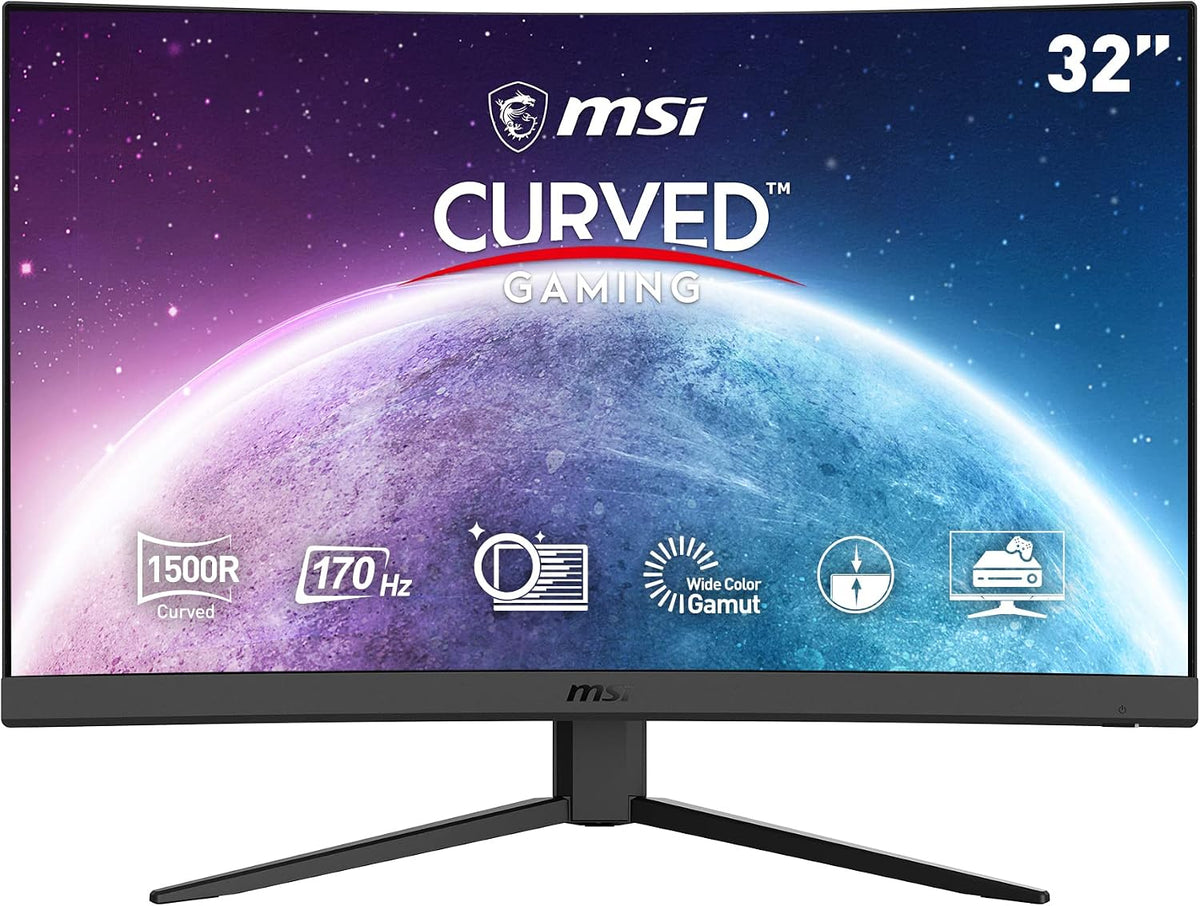 Écrans PC MSI – 1920x1080 | Noir, G32C4 E2 Écran PC Gaming Incurvé 31 – 5' FHD - Dalle VA 1500R | 170Hz / 1ms